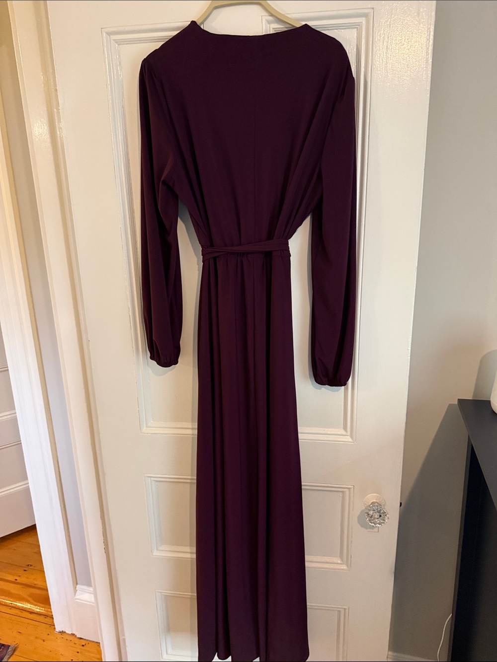 MARINA Deep Plum Long Sleeve Wrap Maxi Dress size 16 nwot - Picture 6 of 6